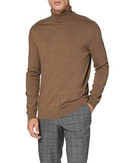 SELECTED HOMME Herren SLHBERG ROLL Neck B NOOS 16074684, Teak/Melange, M von SELECTED HOMME