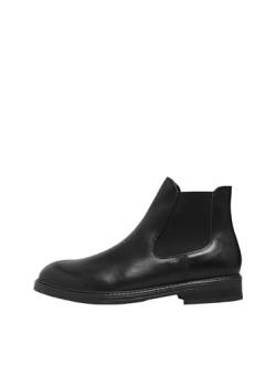 SELECTED HOMME Herren SLHBLAKE Leather Chelsea Boot B NOOS Stiefel, Black, 45 EU von SELECTED HOMME
