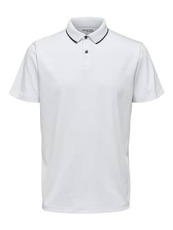 SELECTED HOMME Herren SLHLEROY Coolmax SS Polo B NOOS Polohemd, Bright White, M von SELECTED HOMME