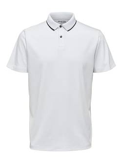 SELECTED HOMME Herren SLHLEROY Coolmax SS Polo B NOOS Polohemd, Bright White, XL von SELECTED HOMME