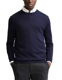 SELECTED HOMME Herren SLHTOWN Merino Coolmax Knit Crew B 16079772, Navy Blazer/Melange, M von SELECTED HOMME