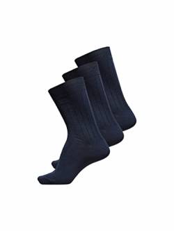 SELECTED HOMME Herren Shdpete 3-pack Cotton Rib Noos Socken, Navy Blazer, Einheitsgröße EU von SELECTED HOMME