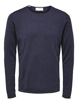 SELECTED HOMME Herren Slhrome Knit Crew Neck G Noos Pullover, Dark Sapphire, L EU von SELECTED HOMME