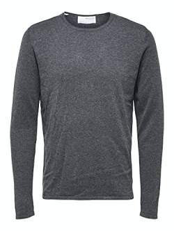 SELECTED HOMME Herren Slhrome Ls Knit Crew Neck G Noos, Anthracite, M von SELECTED HOMME