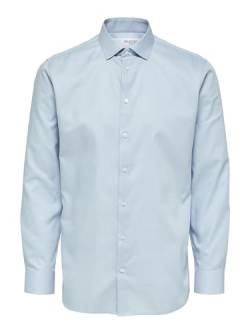 SELECTED HOMME Herren Slhslimnathan-solid Shirt Ls B Noos, Light Blue, XL von SELECTED HOMME