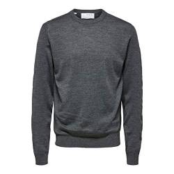 SELECTED HOMME Herren Slhtown Merino Coolmax Knit Crew B Noos Pullover, Medium Grey Melange, 3XL EU von SELECTED HOMME