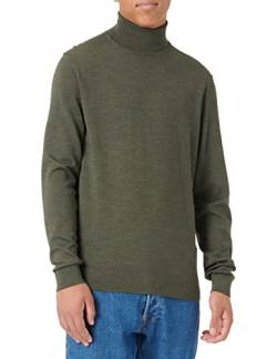 SELECTED HOMME Men's SLHTOWN Merino Coolmax Knit ROLL B NOOS Pullover, Forest Night/Detail:Melange, L von SELECTED HOMME