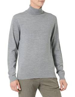 SELECTED HOMME Men's SLHTOWN Merino Coolmax Knit ROLL B NOOS Pullover, Titanium/Detail:Melange, S von SELECTED HOMME