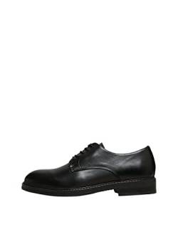 SELETED HOMME Herren SLHBLAKE Leather Derby Shoe NOOS O Halbschuhe, Black, 41 EU von SELECTED HOMME
