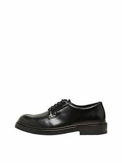 SELETED HOMME Herren SLHCARTER Leather Shoe NOOS Blücher Schuhe, Black, 40 EU von SELECTED HOMME
