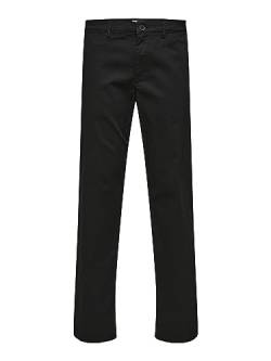 SELETED HOMME Herren Slhstraight-new Miles 196 Flex Pants W Chino, Schwarz, 33W / 34L EU von SELECTED HOMME