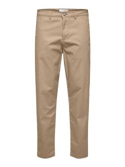 SELETED HOMME Men's SLHSLIMTAPE-New Miles 172 Flex Pants W N Chino, Greige, 32/32 von SELECTED HOMME