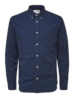 Selected Homme Herren SLHREGRICK-OX Flex Shirt LS S NOOS Hemd, Moonlit Ocean, XXL von SELECTED HOMME