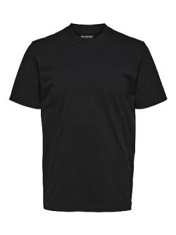 Selected Homme Herren SLHRELAXCOLMAN200 SS O-Neck Tee S NOOS T-Shirt, Black, XL von SELECTED HOMME