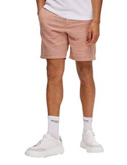SELECTED HOMME Herren Slhregular-brody Linen Shorts Noos, Baked Clay/Detail:mixed W. Oatmeal, XL von SELETED HOMME
