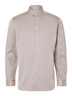 SELETED HOMME Herren SLHSLIMETHAN Shirt LS Classic NOOS Hemd, Pure Cashmere, S von SELETED HOMME