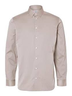 SELETED HOMME Herren SLHSLIMETHAN Shirt LS Classic NOOS Hemd, Pure Cashmere, XL von SELETED HOMME