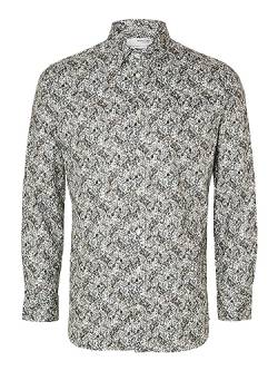 SELETED HOMME Herren SLHSLIMSOHO-Ethan Shirt LS NOOS Hemd, Bright White/AOP:Medium AOP, L von SELETED HOMME