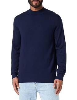 SELETED HOMME Herren SLHTOWN Merino Coolmax Knit Mock B NOOS Pullover, Navy Blazer/Detail:Melange, Large von SELETED HOMME