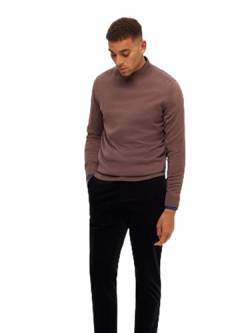 SELETED HOMME Herren SLHTOWN Merino Coolmax Knit Mock B NOOS Pullover, Peppercorn/Detail:Melange, X-Large von SELETED HOMME