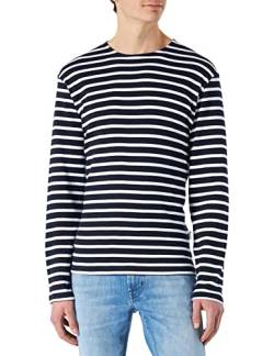 SELETED HOMME Herren Slhbriac Stripe O-neck Tee W Noos Langarmshirt, Navy Blazer/Stripes:bright White, L EU von SELETED HOMME