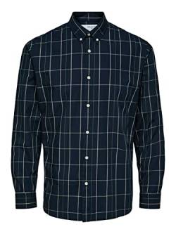 SELETED HOMME Herren Slhslimtheo Shirt Ls W Noos Hemd, Dark Sapphire/Checks:Big, XXL EU von SELETED HOMME