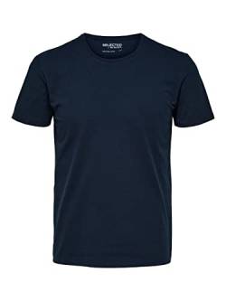 SELETED HOMME Men's SLHAEL SS O-Neck Tee B NOOS T-Shirt, Navy Blazer, L von SELETED HOMME