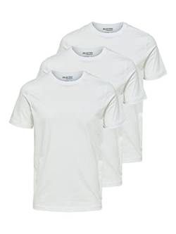 SELETED HOMME Men's SLHAXEL SS O-Neck Tee W 3 Pack NOOS T-Shirt, Bright White, XL von SELETED HOMME