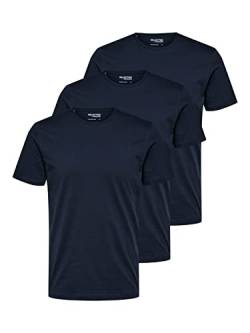 SELETED HOMME Men's SLHAXEL SS O-Neck Tee W 3 Pack NOOS T-Shirt, Navy Blazer, M von SELETED HOMME