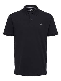 SELETED HOMME Men's SLHDANTE SS Polo W NOOS T-Shirt, Black, XL von SELETED HOMME