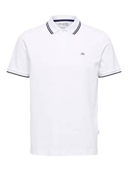 SELETED HOMME Men's SLHDANTE Sport SS Polo W NOOS T-Shirt, Bright White, M von SELETED HOMME