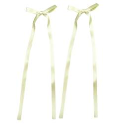 2 Stück Haarspange Schleife 2000er Balletcore Lange Schleife Flache Clips Balletcore Haarnadel Schleife Elegante Haarspange für Bündel Vintage Haarspange von SELiLe