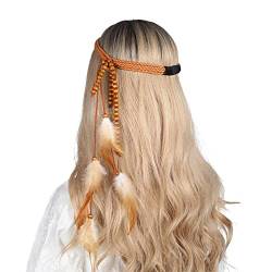 Buntes Haarband mit Federn und Perlen für Damen, ethnischer Haarreif, Halloween, Hochzeit, Party, Braut, Haarschmuck, ethnische Stirnbänder für Frauen von SELiLe