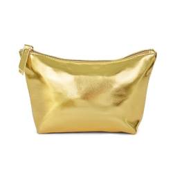 Goldfarbene Make-up-Tasche für Damen, vielseitiger Make-up-Koffer, wasserdicht, Kosmetik-Organizer, Handtasche, große Kapazität, Reißverschluss, stilvolle Aufbewahrungslösung, Leitertasche von SELiLe