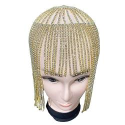 Kopfkette für Kopfclip, langer Tropfenanhänger, Hochzeits-Kopfschmuck, Retro-Stirnband, Haarschmuck, Stirnbänder für Damenhaar, dünne Stirnbänder für Damenhaar von SELiLe