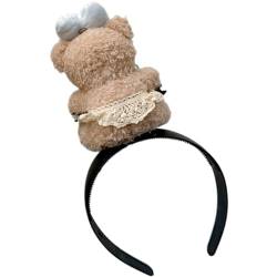 Kreativer Bären-Haarband/Schlüsselanhänger für Damen, Studenten, Fotografie, Haarband zum Waschen von Gesicht, Rucksäcken, Autoschlüssel, Cartoon-Schlüsselanhänger, Make-up-Stirnbänder für Frauen, von SELiLe