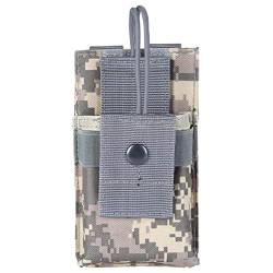 Mini-Radio-Tasche, Halter, Walkie-Talkie-Tragetasche, Sicherheitsgürtelclip, Gegensprechanlage, Nylon-Tasche, Interphone-Tasche, langlebig, Radio-Pack, ACU Camouflage von SELiLe