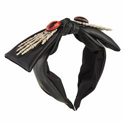 PU-Leder-Stirnband, Skelett-Hand-Stirnband, Gothic-Tiaras, geknotetes Stirnband, Punk-Stirnband, Knoten-Stirnband für Damen, breites PU-Leder-Stirnband von SELiLe