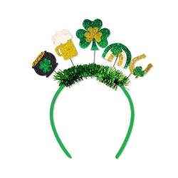 Patricks Day Stirnband für Erwachsene, glänzendes Glitzer-Puder, irische Pailletten, Festival, Party, Haarreif für Teenager, Kopfbedeckung, Pailletten, Stirnbänder für Mädchen, grüne Pailletten, von SELiLe