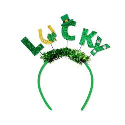 Patricks Day Stirnband für Erwachsene, glänzendes Glitzer-Puder, irische Pailletten, Festival, Party, Haarreif für Teenager, Kopfbedeckung, Pailletten, Stirnbänder für Mädchen, grüne Pailletten, von SELiLe