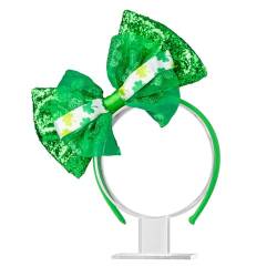 StPatrick Festival Celebration Stirnband Party Pailletten Grün Bowknot Haarreifen Kleeblatt Stirnbänder Irische Haarschmuck Festlich Urlaub Stirnband von SELiLe