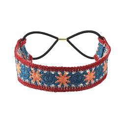 Süßes buntes Häkel-Stirnband für Mädchen, Sommer, Sonnenfest, Camping-Headwrap mit dehnbarem Haarseil, Teenager, schönes Kopftuch, böhmische Stirnbänder für Frauen, Hochzeit, Bohemian-Stirnbänder für von SELiLe