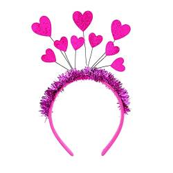 Valentinstag-Pailletten, Lametta, Herz, glänzendes Haarreif, Damen, Make-up-Stirnband für Festival, Haarschmuck, Herz-Stirnband für Mädchen, Valentinstag, Herz-Stirnband, Valentinstag von SELiLe