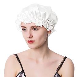 Verstellbare Haarpflegekappe aus Seide für Frauen, zum Schlafen, reduziert Bruch und erhält Glanz, Haubenhaube, Duschhaube zum Baden, Seidenhaube zum Schlafen von SELiLe