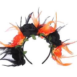 Zartes Kunstblumen-Haarband, dünnes Seitenhaarband, Kunstblumen-Haarband für Mädchen, Halloween-Haarband, niedliche Stirnbänder für Damen, niedliches Blumendekor, Stirnbänder für Frauen, zum Waschen von SELiLe