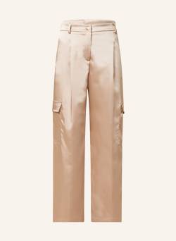 Sem Per Lei Cargohose Aus Satin beige von SEM PER LEI