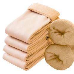 Dicke Socken Damen,Damen Super Dicke Wintersocken,Kuschelsocken Winter Warme Bettsocken Flauschige socken,Warme Weich Dicke Kuschelsocken Damensocken Thermosocken Funktionssocken,2Paar,Beige von SEMINISMAR