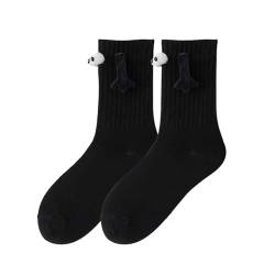 Lustige halten Hände Socken,Magnetische Saug-Paar-Socken,Lustige magnetische Saugnapf Socken,3D Puppe Paar Socken,Hand In Hand Socken,Magnetische Saugnapf Socken,lustige Unisex-Socken,Schwarz,1 Paar von SEMINISMAR