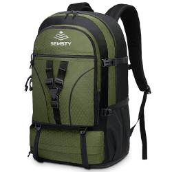 SEMSTY 40 + 5 l Wanderrucksack für Damen und Herren, Camping-Rucksack, erweiterbarer Reiserucksack - Grün - Large von SEMSTY