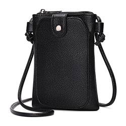 SENDEFN Handy Umhängetasche Leder Geldbörse Damen Handytasche mit Geldbörse, Crossbody Schultertasche Brieftasche mit Verstellbar Abnehmbar Schultergurt für Handy unter 6,7 Zoll von SENDEFN